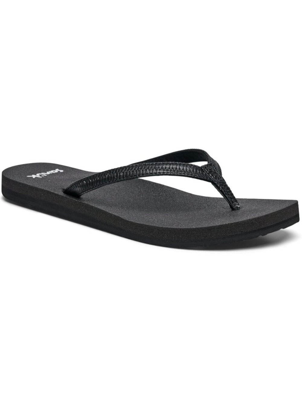 Women's Black Woven Flip Flops Yoga Mat Foot bed Sandals Yoga Sandals Casual